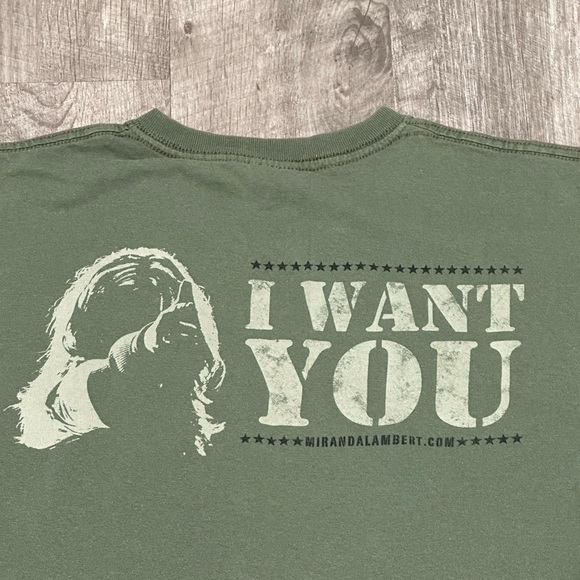 Unisex Miranda Lambert Ran Fan Medium Short Sleeve T-Shirt Tee Olive Concert - Picture 6 of 9